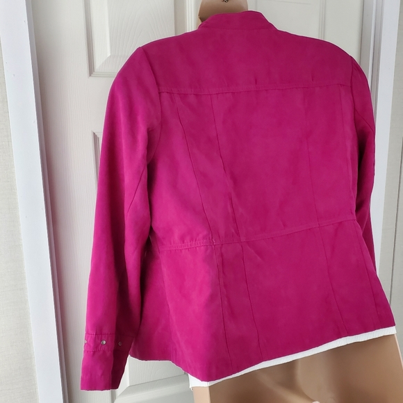 Cato Fuschia Faux Suede Jacket - Picture 7 of 11